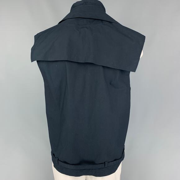 3.1 PHILLIP LIM Size S Navy Cotton High Collar Vest - Picture 3 of 5
